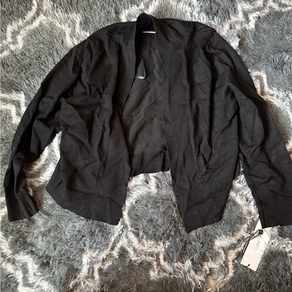 Calvin Klein Black Open Front Cardigan - Picture 1 of 3